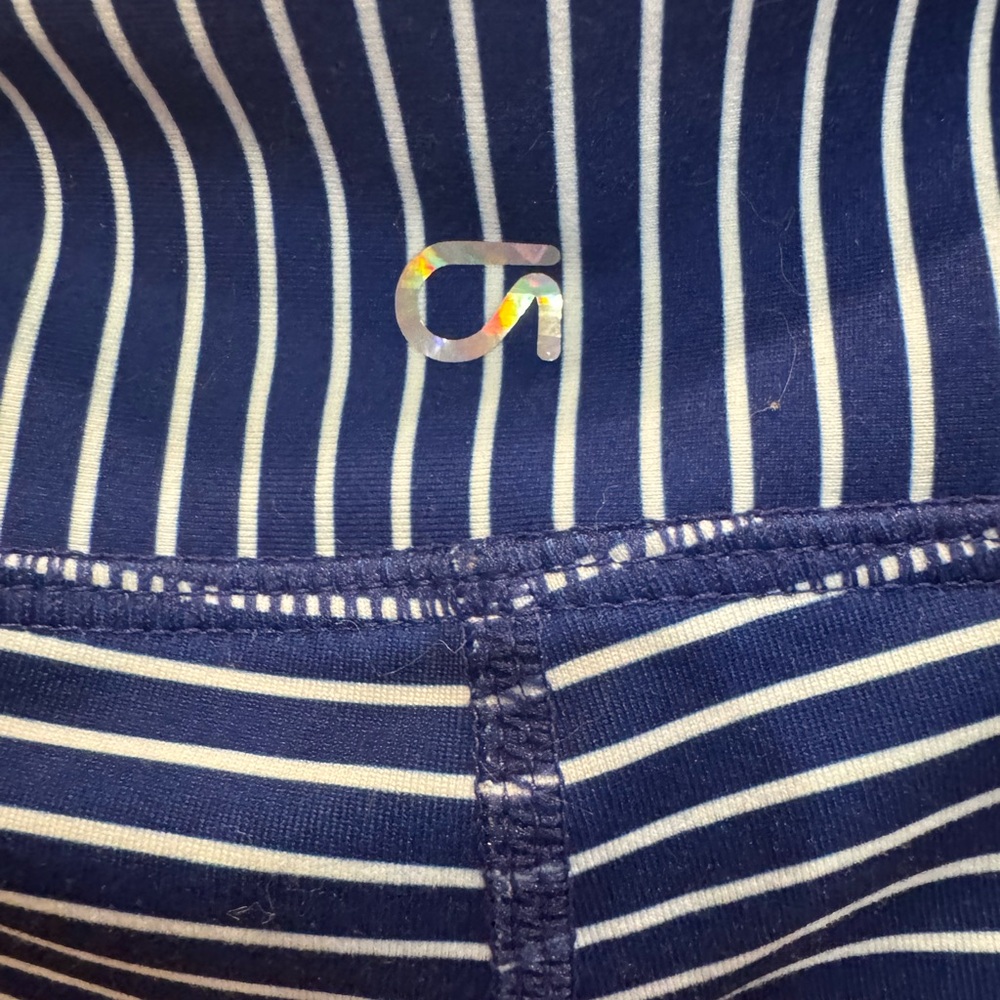 GAP Fit Royal Blue and White Striped Leggings - Picture 6 of 9